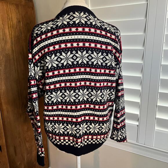 Vintage Pendleton Fair Isle Wool Cardigan Sweater XL Made USA Nordic Snowflake - Picture 4 of 10